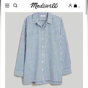 Madewell signature Poplin oversized straight hem shirt